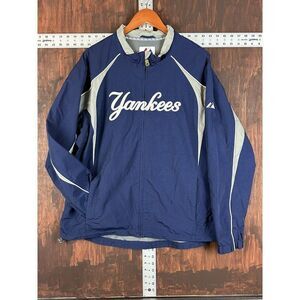 New York Yankees Majestic Jacket Authentic MLB Vintage Navy Blue Men XL Nylon NY
